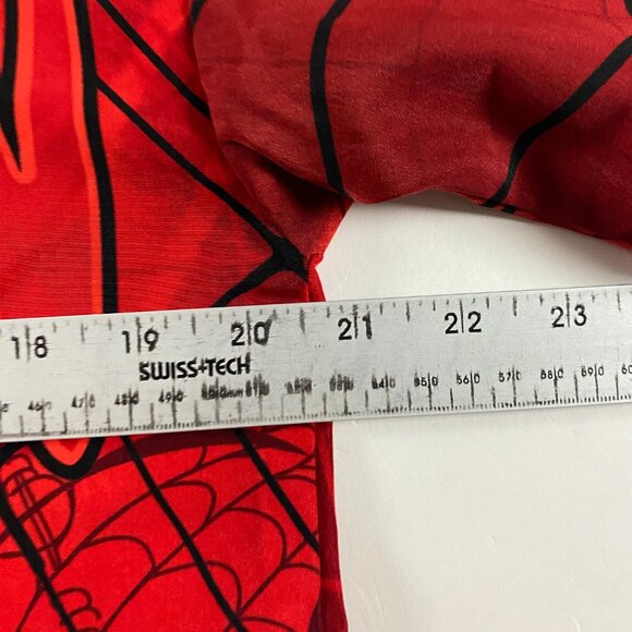 Vintage 2002 Spiderman Movie Shirt Mens Small All Over Print Button Up Marvel - Picture 9 of 11